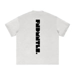 Black Logo Essentials Heavyweight Tee logo graphic front view | FNDMNTLS