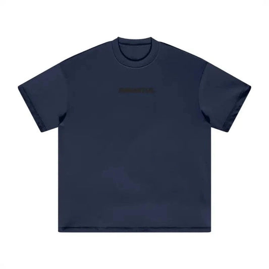 Black Logo Essentials Heavyweight Tee clean logo streetwear essential | FNDMNTLS