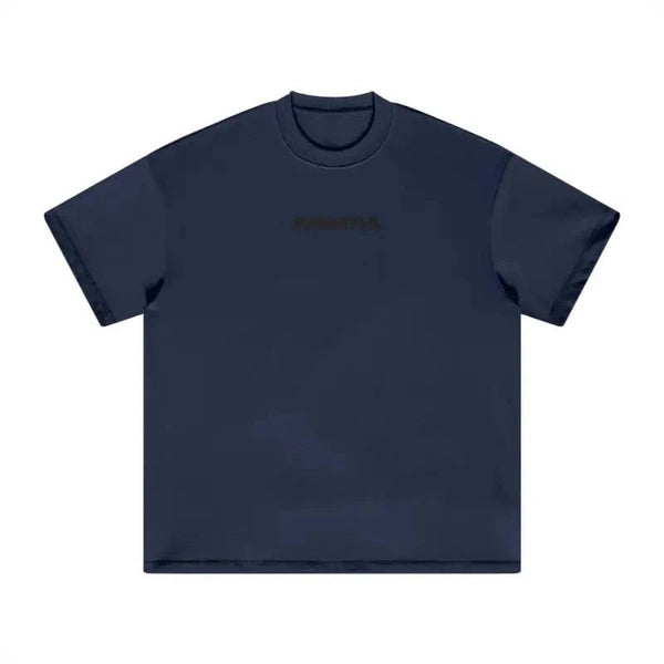 Black Logo Essentials Heavyweight Tee clean logo streetwear essential | FNDMNTLS