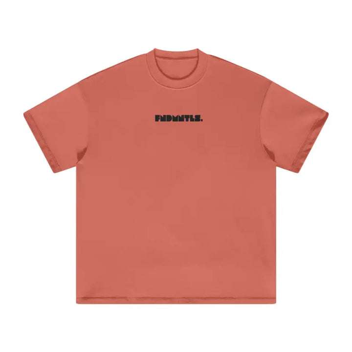 Black Logo Essentials Heavyweight Tee 305 GSM cotton t-shirt | FNDMNTLS