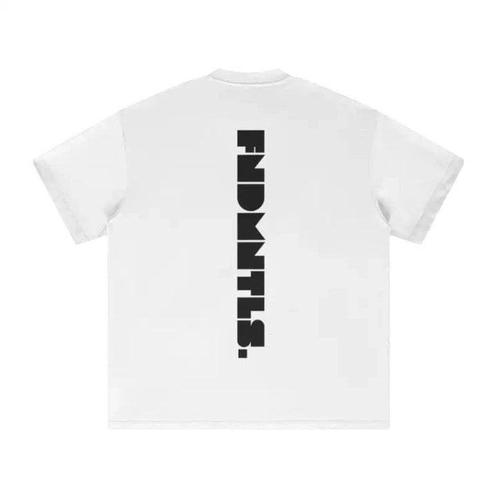 Black Logo Essentials Heavyweight Tee 305 GSM fabric product image | FNDMNTLS