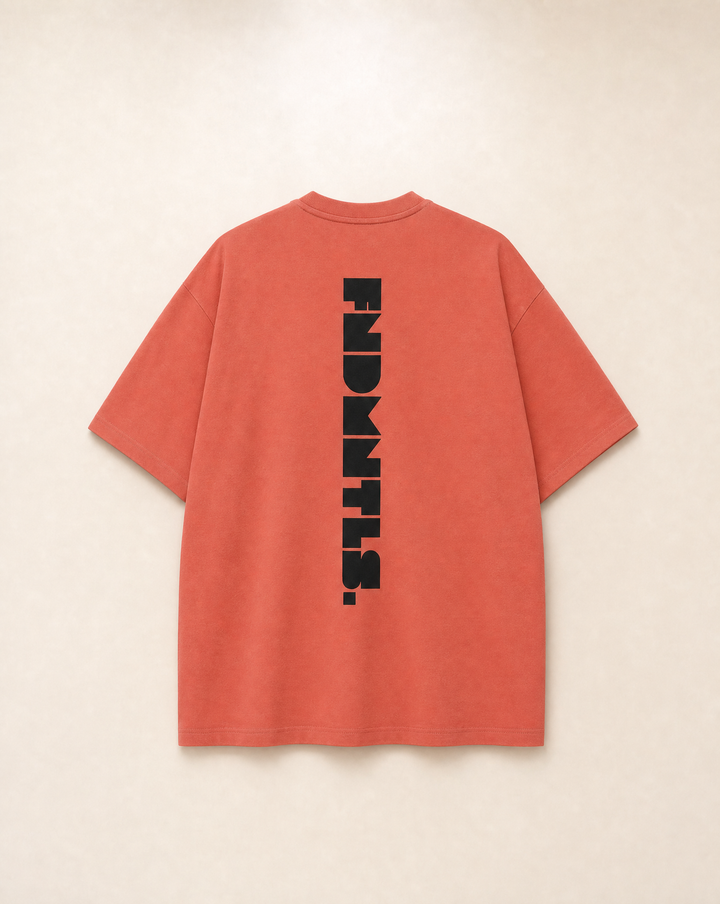 Black Logo Essentials Heavyweight Tee | FNDMNTLS