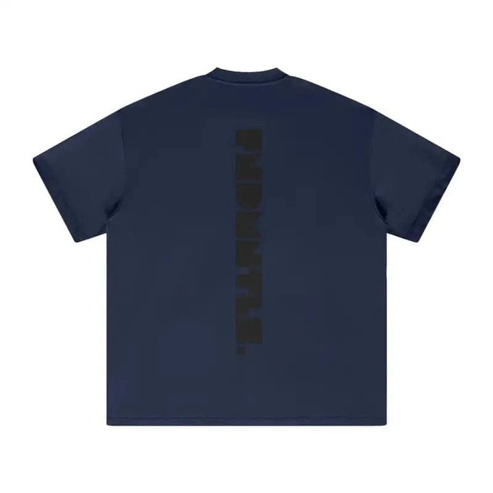Black Logo Essentials Heavyweight Tee 305 GSM construction detail | FNDMNTLS