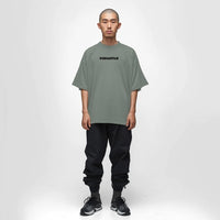 Black Logo Essentials Heavyweight Tee fit and product image | FNDMNTLS