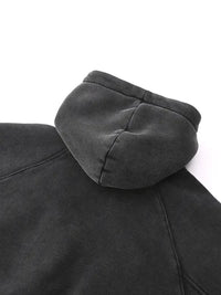 Blood Scarred Snow Washed Cropped Hoodie by Shop FNDMNTLS - hoodies, Casual Wear, Cropped Hoodie