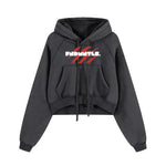 Blood Scarred Snow Washed Cropped Hoodie by Shop FNDMNTLS - hoodies, Casual Wear, Cropped Hoodie