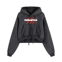 Blood Scarred Snow Washed Cropped Hoodie by Shop FNDMNTLS - hoodies, Casual Wear, Cropped Hoodie