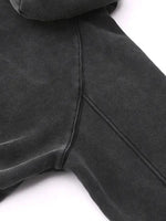 Blood Scarred Snow Washed Cropped Hoodie by Shop FNDMNTLS - hoodies, Casual Wear, Cropped Hoodie
