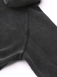 Blood Scarred Snow Washed Cropped Hoodie by Shop FNDMNTLS - hoodies, Casual Wear, Cropped Hoodie
