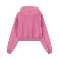 Blood Scarred Snow Washed Cropped Hoodie by Shop FNDMNTLS - hoodies, Casual Wear, Cropped Hoodie
