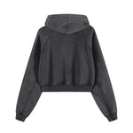 Blood Scarred Snow Washed Cropped Hoodie by Shop FNDMNTLS - hoodies, Casual Wear, Cropped Hoodie