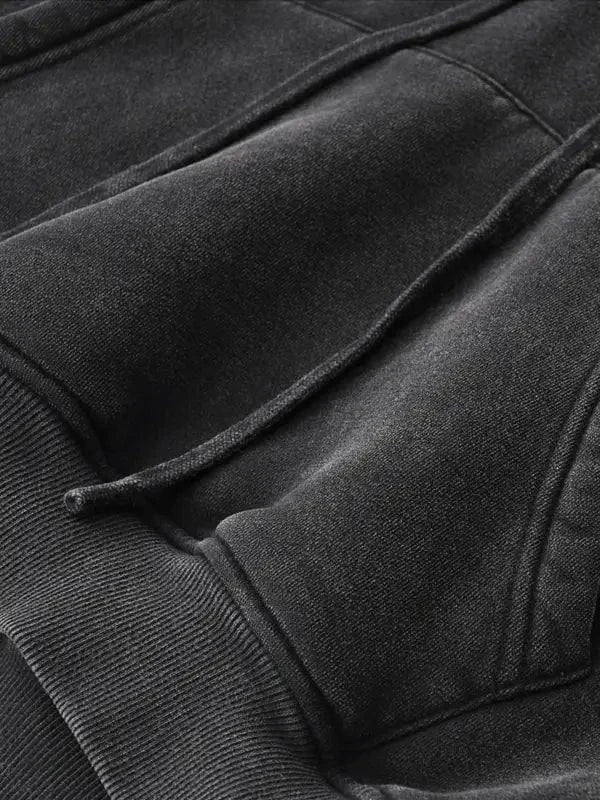 Blood Scarred Snow Washed Cropped Hoodie by Shop FNDMNTLS - hoodies, Casual Wear, Cropped Hoodie