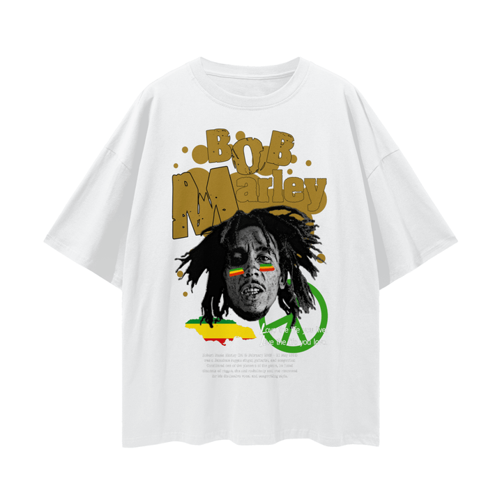 bob marley FNDMNTLS Streetwear Casual Streetwear Casual T-shirt