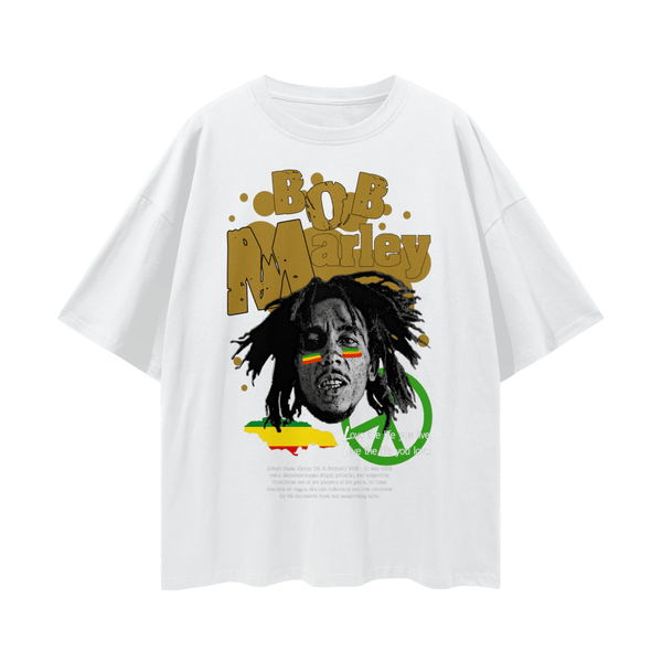 bob marley FNDMNTLS Streetwear Casual Streetwear Casual T-shirt