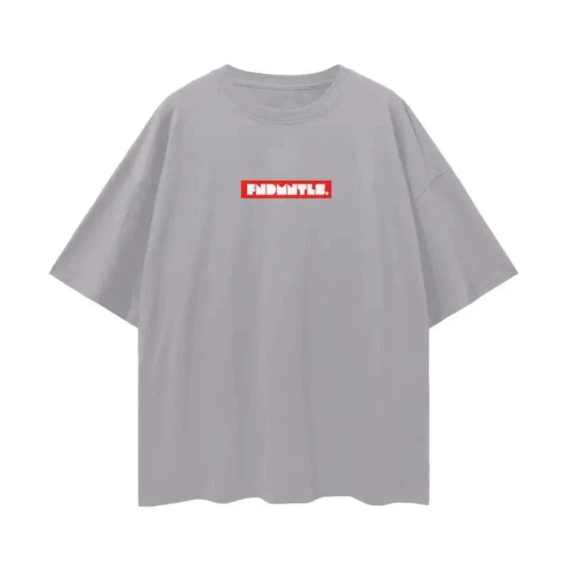 FNDMNTLS. Box Logo Graphic T-shirt by Shop FNDMNTLS - Tshirts, 100% Cotton, Box Logo