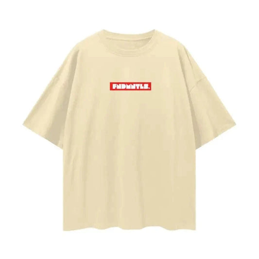 FNDMNTLS. Box Logo Graphic T-shirt by Shop FNDMNTLS - Tshirts, 100% Cotton, Box Logo