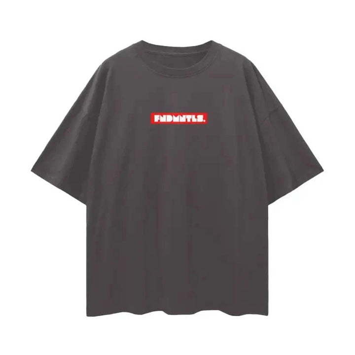 FNDMNTLS. Box Logo Graphic T-shirt by Shop FNDMNTLS - Tshirts, 100% Cotton, Box Logo