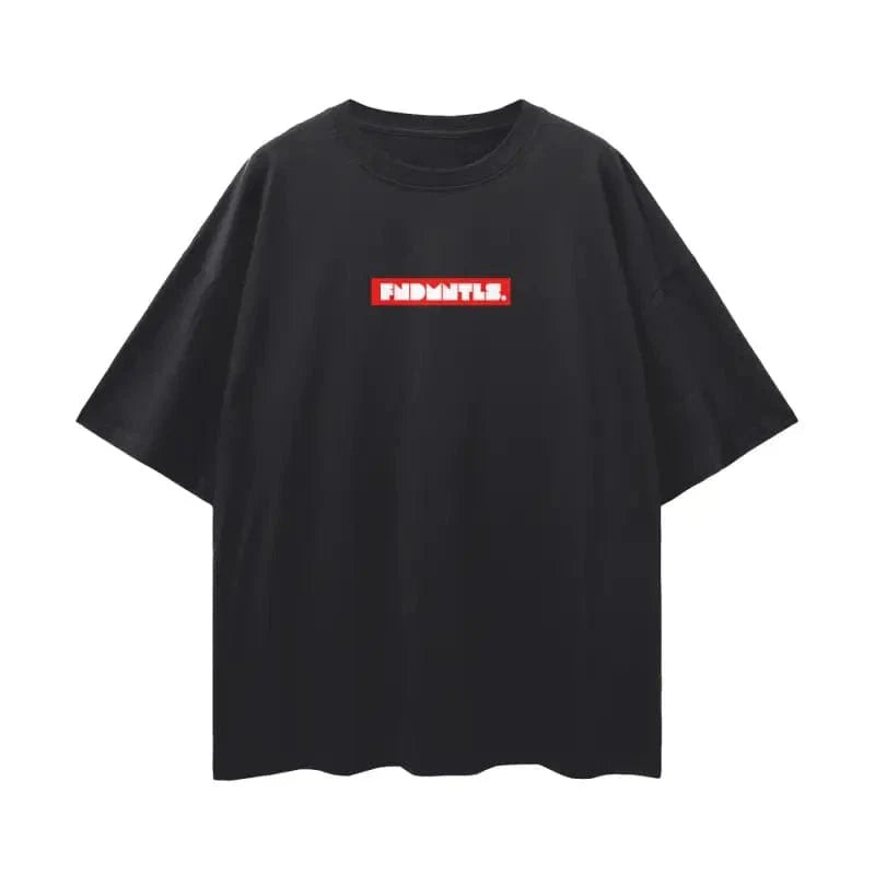FNDMNTLS. Box Logo Graphic T-shirt by Shop FNDMNTLS - Tshirts, 100% Cotton, Box Logo
