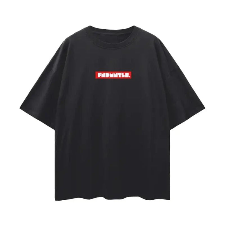 FNDMNTLS. Box Logo Graphic T-shirt by Shop FNDMNTLS - Tshirts, 100% Cotton, Box Logo