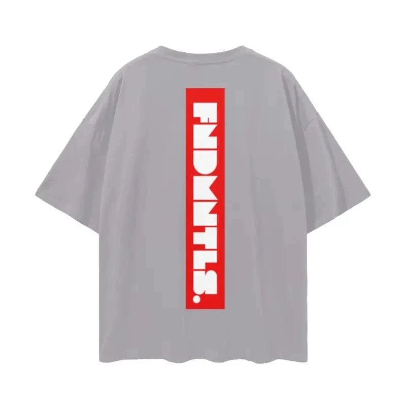 FNDMNTLS. Box Logo Graphic T-shirt by Shop FNDMNTLS - Tshirts, 100% Cotton, Box Logo