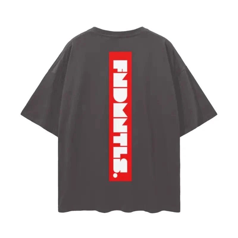 FNDMNTLS. Box Logo Graphic T-shirt by Shop FNDMNTLS - Tshirts, 100% Cotton, Box Logo