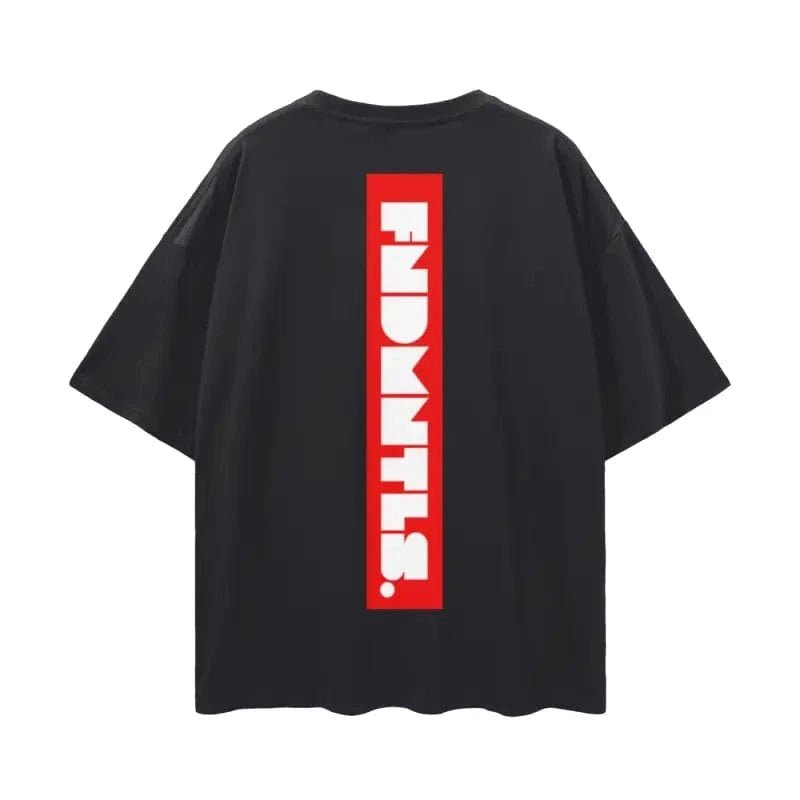 FNDMNTLS. Box Logo Graphic T-shirt by Shop FNDMNTLS - Tshirts, 100% Cotton, Box Logo