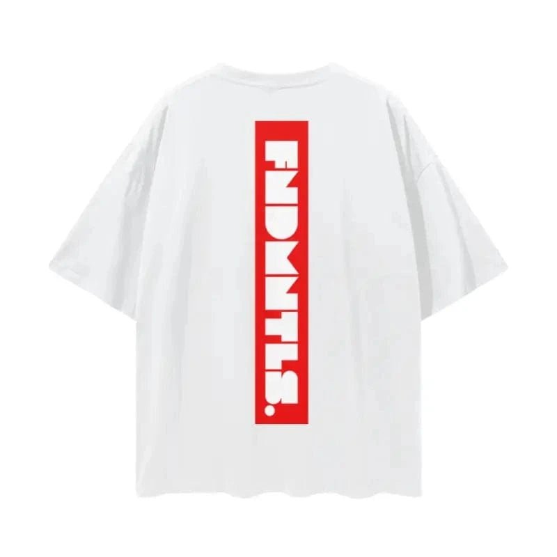 FNDMNTLS. Box Logo Graphic T-shirt by Shop FNDMNTLS - Tshirts, 100% Cotton, Box Logo