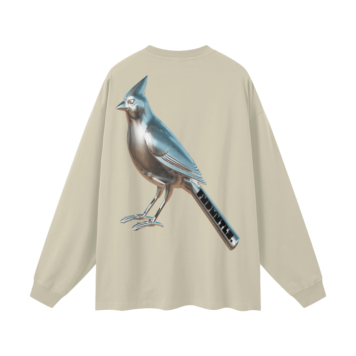 Chrome Cardinals Long Sleeve Graphic TShirt by Shop FNDMNTLS - Tshirts, 100% Cotton Shirt, Casual Wear