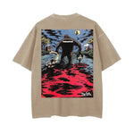 Crystal Lake Vintage Wash Drop Shoulder Graphic T-Shirt - 250 GSM