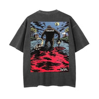 Crystal Lake Vintage Wash Drop Shoulder Graphic T-Shirt - 250 GSM