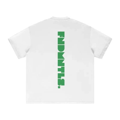 Green Logo Heavyweight Earth Tone Graphic T-Shirt by Shop FNDMNTLS - Tshirts, 100% Cotton, 100% Cotton Shirt