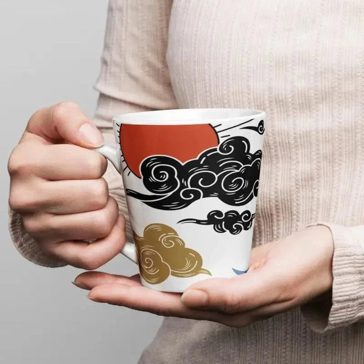 FNDMNTLS Latte Mug: Artistic Ceramic by Shop FNDMNTLS - Mug, ceramic mug, coffee ritual