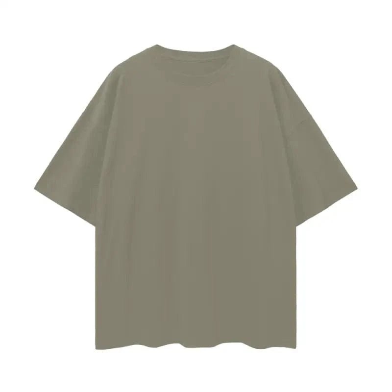 Oversize Deep Drop Blank Tee by Shop FNDMNTLS - Tshirts, Casual Wear, Cotton T-shirt