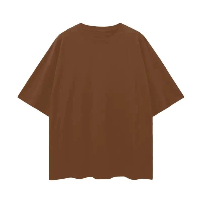 Oversize Deep Drop Blank Tee by Shop FNDMNTLS - Tshirts, Casual Wear, Cotton T-shirt