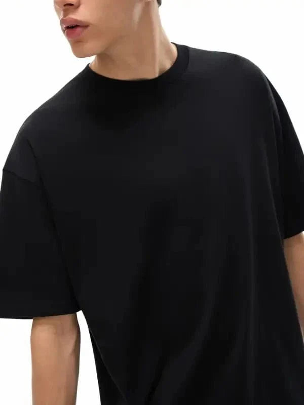 Oversize Deep Drop Blank Tee by Shop FNDMNTLS - Tshirts, Casual Wear, Cotton T-shirt