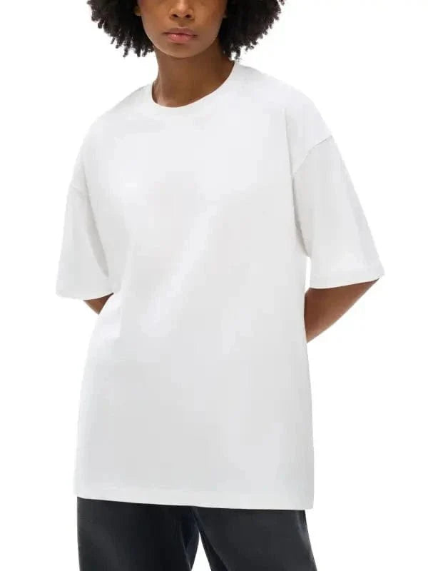 Oversize Deep Drop Blank Tee by Shop FNDMNTLS - Tshirts, Casual Wear, Cotton T-shirt