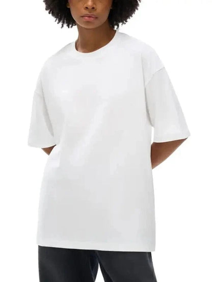 Oversize Deep Drop Blank Tee by Shop FNDMNTLS - Tshirts, Casual Wear, Cotton T-shirt