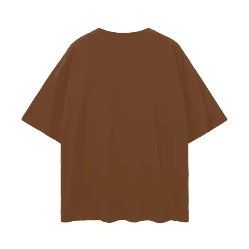 Oversize Deep Drop Blank Tee by Shop FNDMNTLS - Tshirts, Casual Wear, Cotton T-shirt