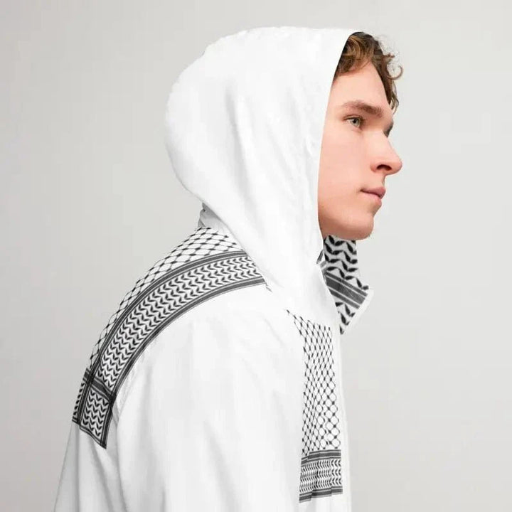 Keffiyeh Windbreaker by Shop FNDMNTLS - windbreaker jacket, Ferrari Boys Men’s windbreaker, lightweight windbreaker