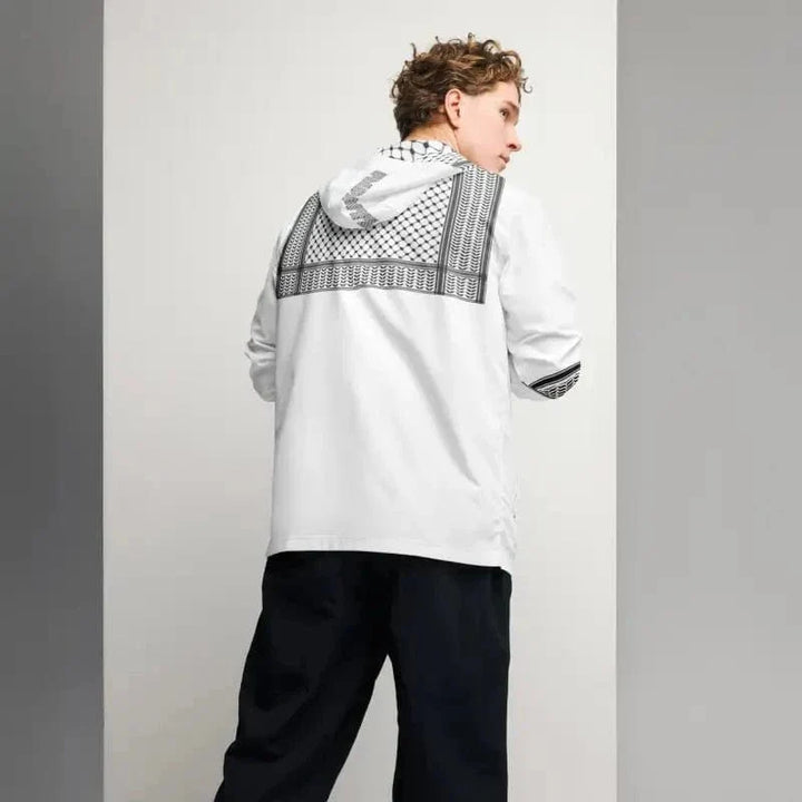 Keffiyeh Windbreaker by Shop FNDMNTLS - windbreaker jacket, Ferrari Boys Men’s windbreaker, lightweight windbreaker