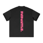 FNDMNTLS. Pink Logo Heavyweight Earth Tone Graphic T-Shirt by Shop FNDMNTLS - Tshirts, ,