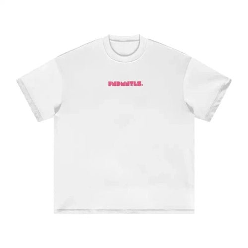 FNDMNTLS. Pink Logo Heavyweight Earth Tone Graphic T-Shirt by Shop FNDMNTLS - Tshirts, ,