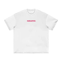 FNDMNTLS. Pink Logo Heavyweight Earth Tone Graphic T-Shirt by Shop FNDMNTLS - Tshirts, ,