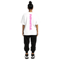 FNDMNTLS. Pink Logo Heavyweight Earth Tone Graphic T-Shirt by Shop FNDMNTLS - Tshirts, ,