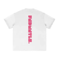 FNDMNTLS. Pink Logo Heavyweight Earth Tone Graphic T-Shirt by Shop FNDMNTLS - Tshirts, ,