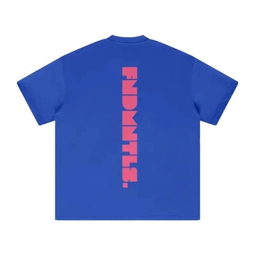 FNDMNTLS. Pink Logo Heavyweight Earth Tone Graphic T-Shirt by Shop FNDMNTLS - Tshirts, ,