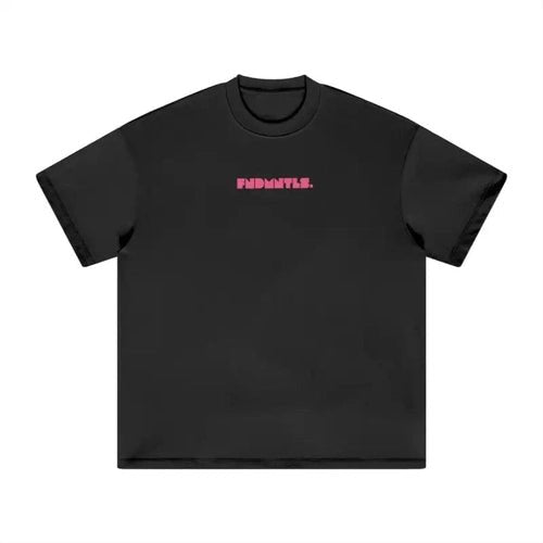 FNDMNTLS. Pink Logo Heavyweight Earth Tone Graphic T-Shirt by Shop FNDMNTLS - Tshirts, ,