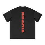 Red Logo Heavyweight Essential Tee heavyweight cotton front view | FNDMNTLS