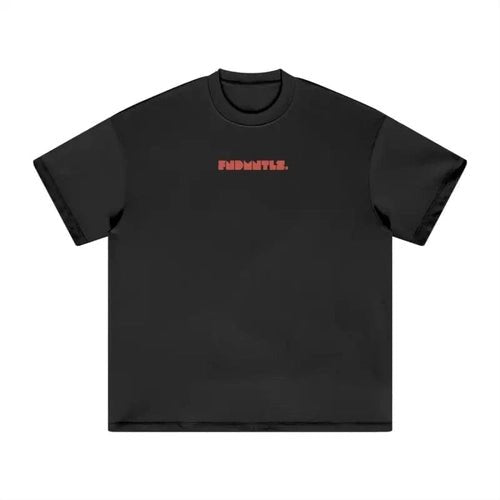 Red Logo Heavyweight Essential Tee red FNDMNTLS logo graphic | FNDMNTLS