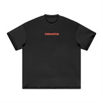 Red Logo Heavyweight Essential Tee red FNDMNTLS logo graphic | FNDMNTLS